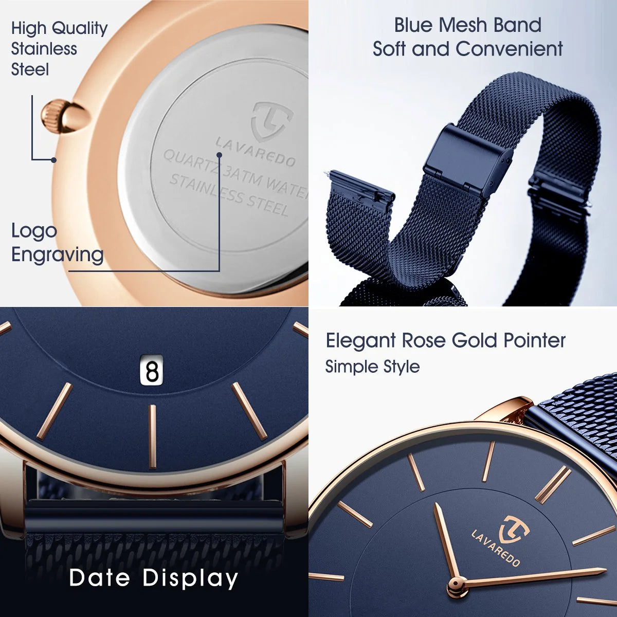 Men Watches Fashion Minimalist Quartz Watch for Men Analog Waterproof Watches with Stainless Steel Mesh Band Gift for Man
