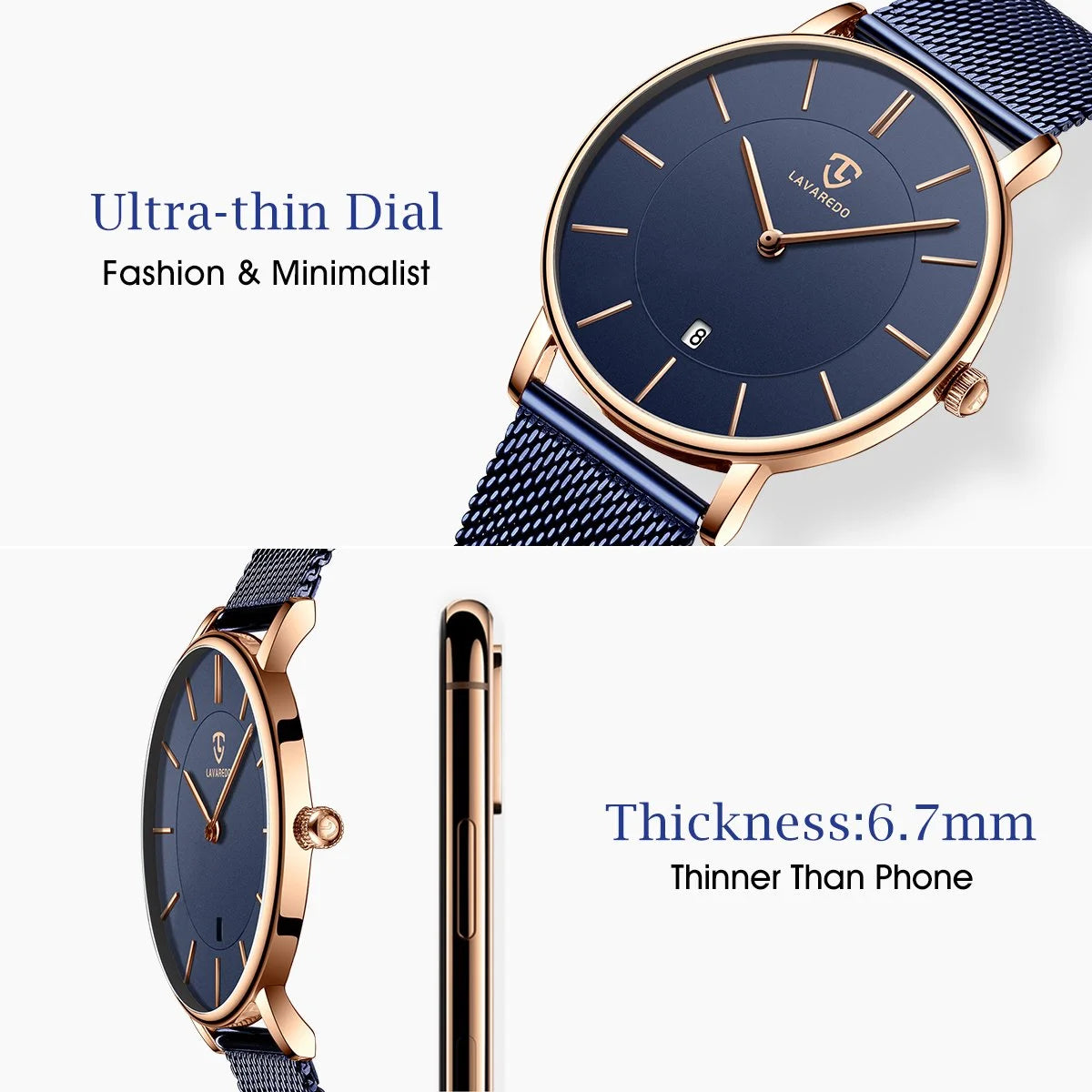 Men Watches Fashion Minimalist Quartz Watch for Men Analog Waterproof Watches with Stainless Steel Mesh Band Gift for Man