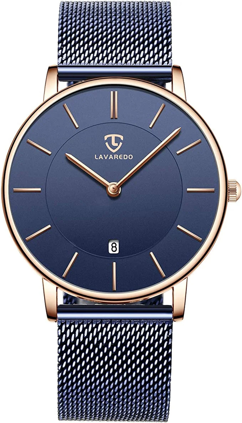 Men Watches Fashion Minimalist Quartz Watch for Men Analog Waterproof Watches with Stainless Steel Mesh Band Gift for Man