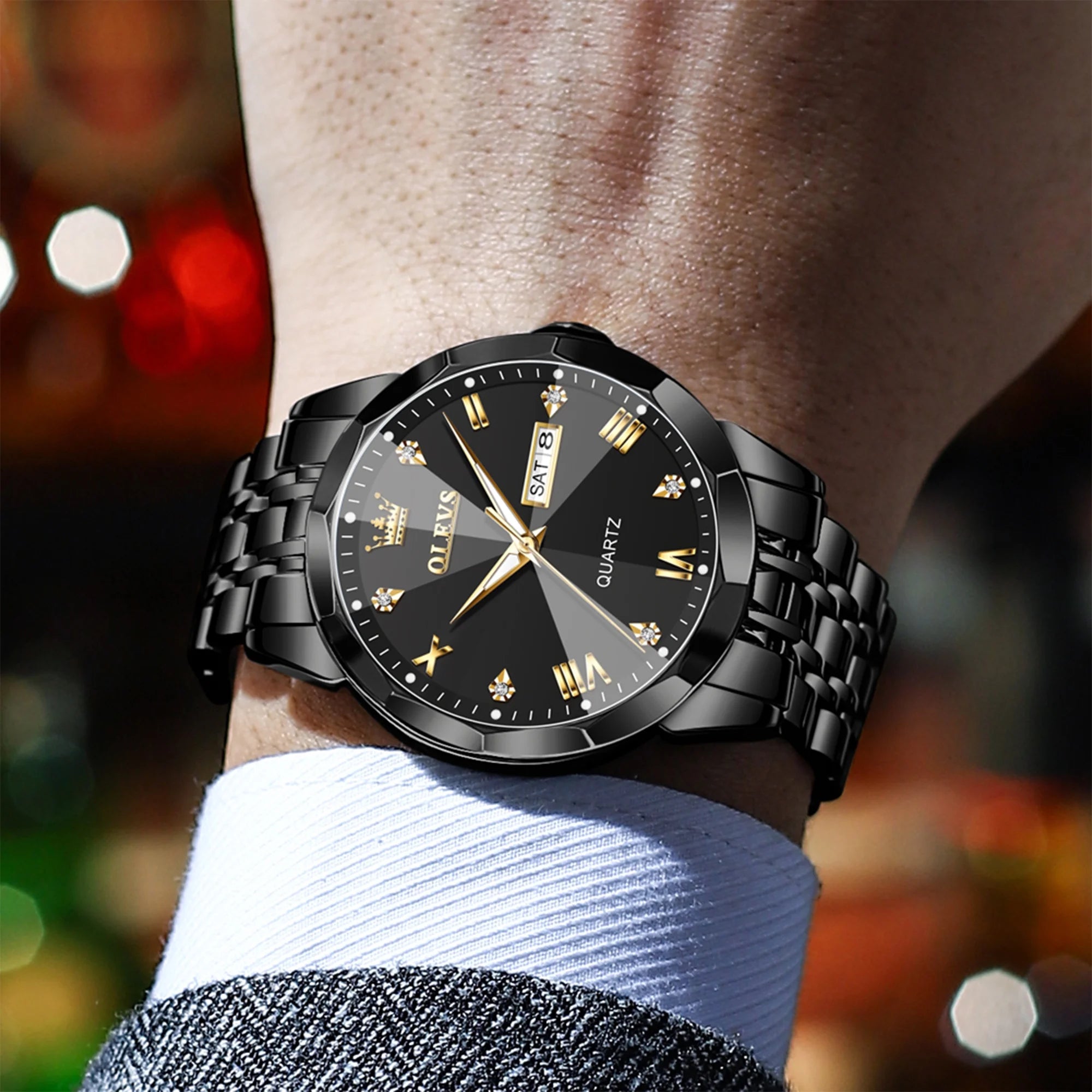 Watches for Men Business Dress Analog Quartz Two Tone Gold Plated Stainless Steel Classic Waterproof Luminous Date Casual Mens Wrist Watches Reloj Para Hombre