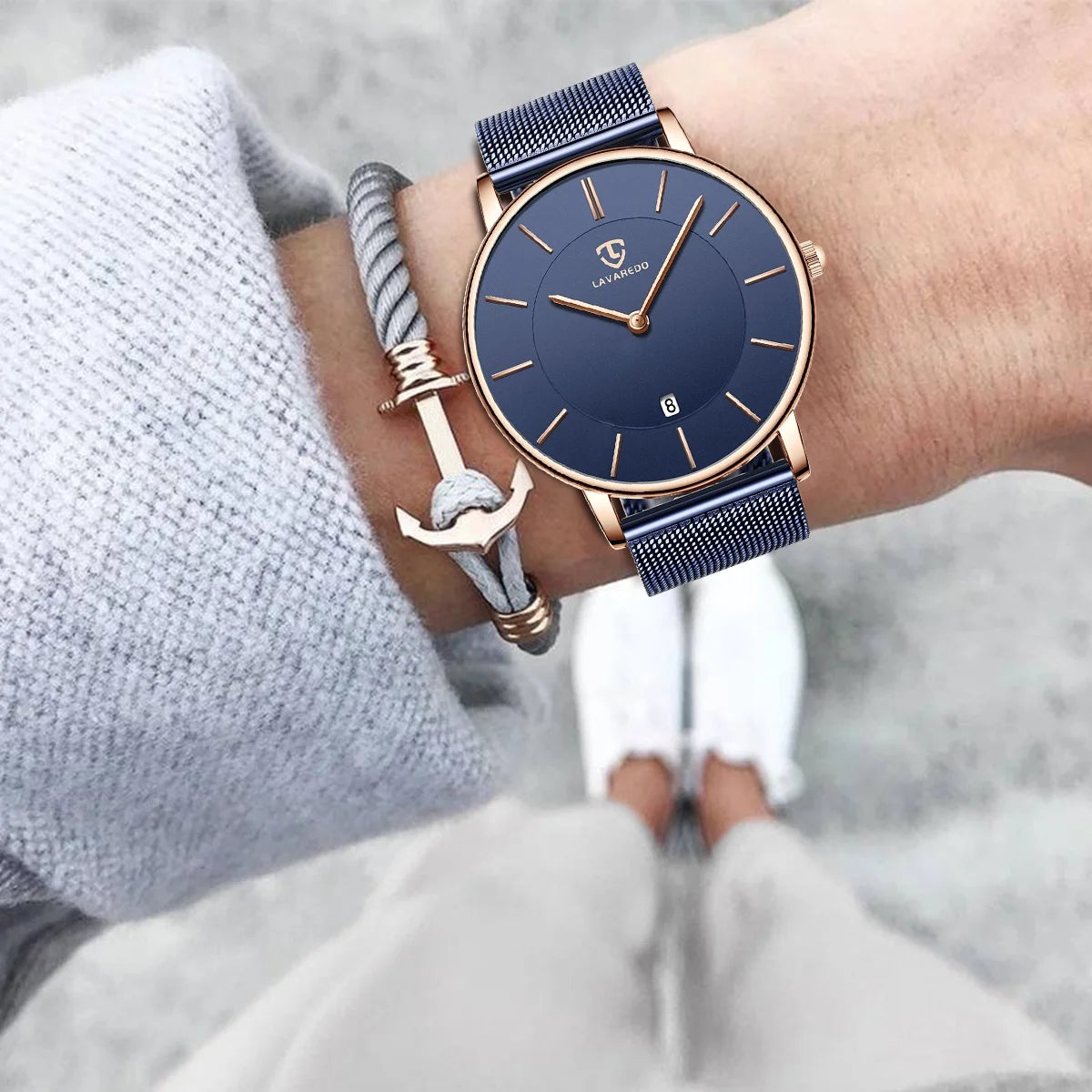 Men Watches Fashion Minimalist Quartz Watch for Men Analog Waterproof Watches with Stainless Steel Mesh Band Gift for Man