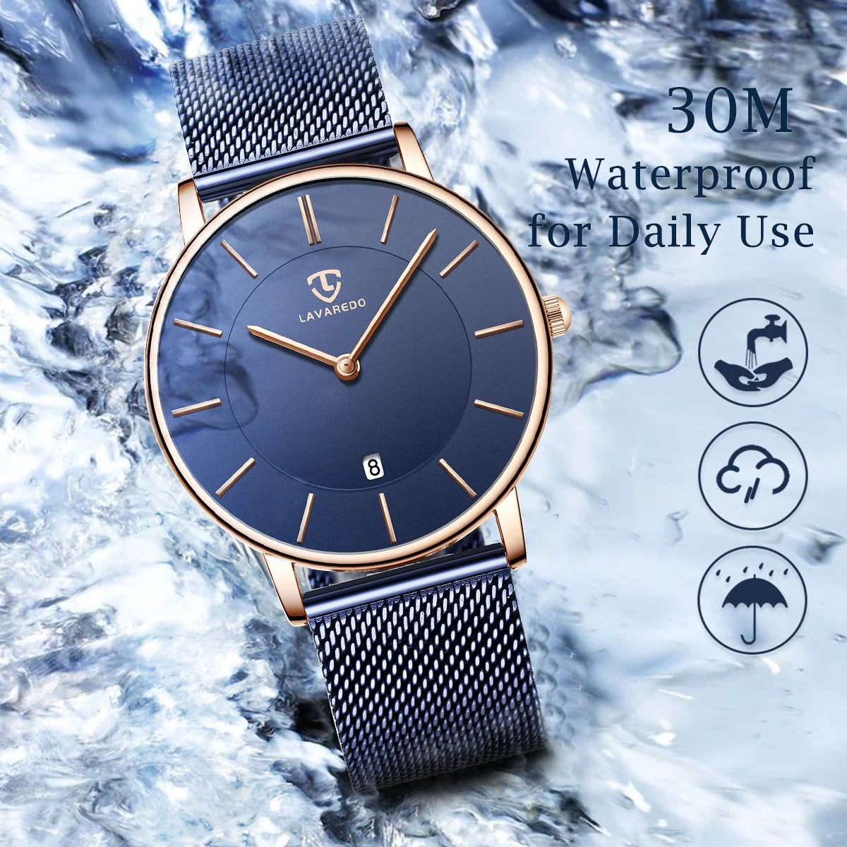 Men Watches Fashion Minimalist Quartz Watch for Men Analog Waterproof Watches with Stainless Steel Mesh Band Gift for Man