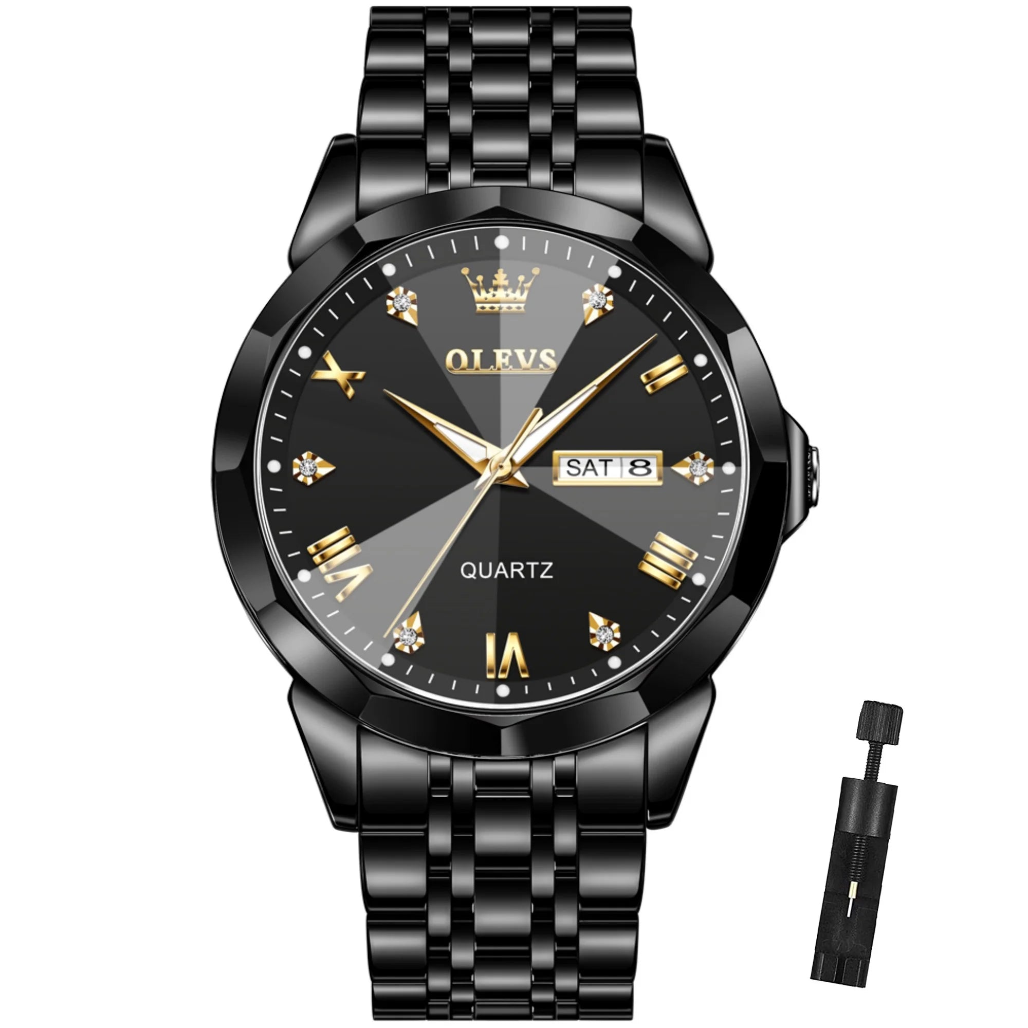 Watches for Men Business Dress Analog Quartz Two Tone Gold Plated Stainless Steel Classic Waterproof Luminous Date Casual Mens Wrist Watches Reloj Para Hombre