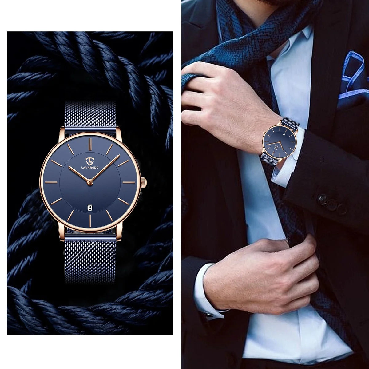 Men Watches Fashion Minimalist Quartz Watch for Men Analog Waterproof Watches with Stainless Steel Mesh Band Gift for Man
