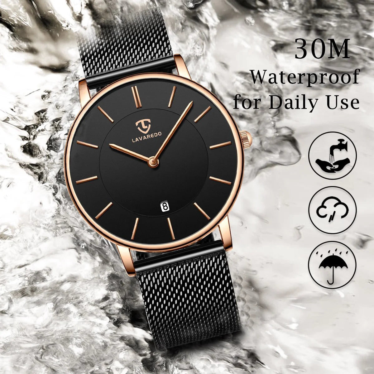 Men Watches Fashion Minimalist Quartz Watch for Men Analog Waterproof Watches with Stainless Steel Mesh Band Gift for Man